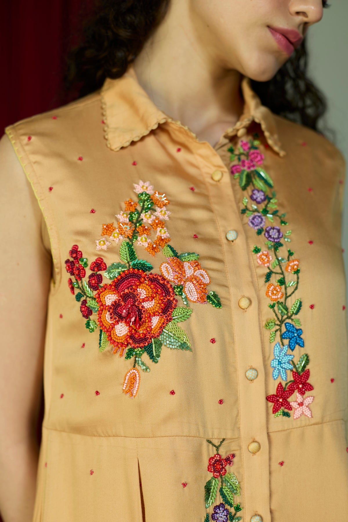 Soufflé Orange Shirt Dress