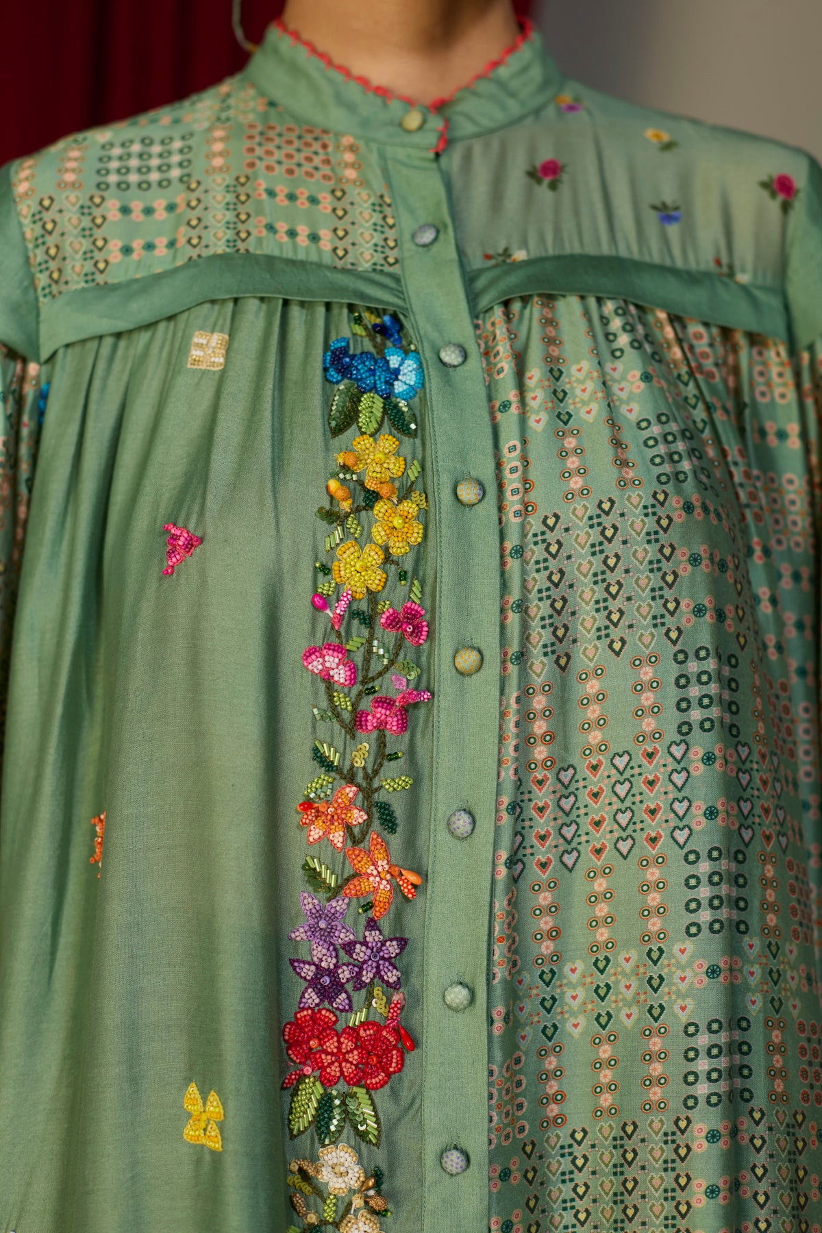 Verdant Green Printed Dress