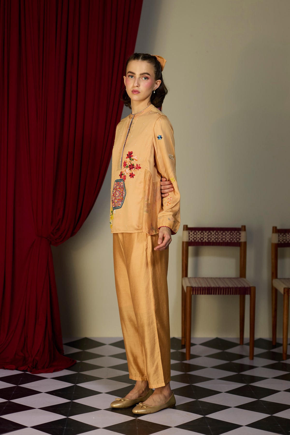 Soufflé Orange Floral Top