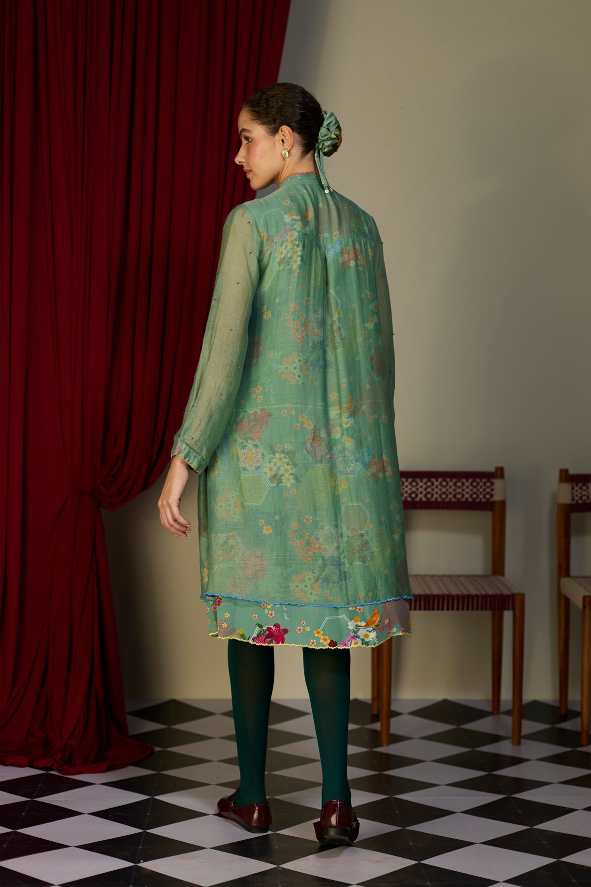 Verdant Green Pintuck Dress