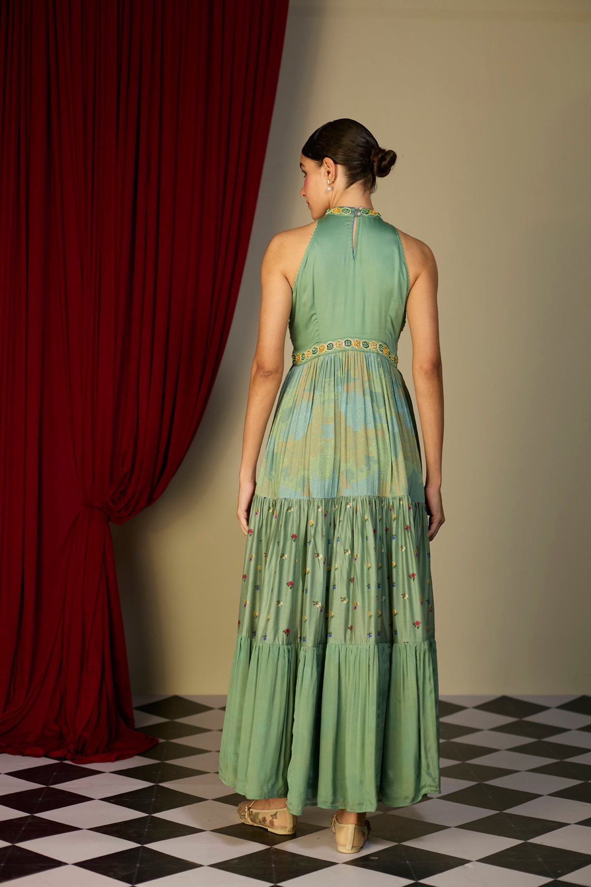 Verdant Green Halter Dress