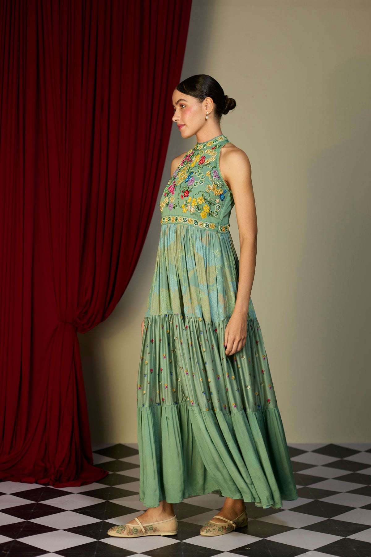 Verdant Green Halter Dress