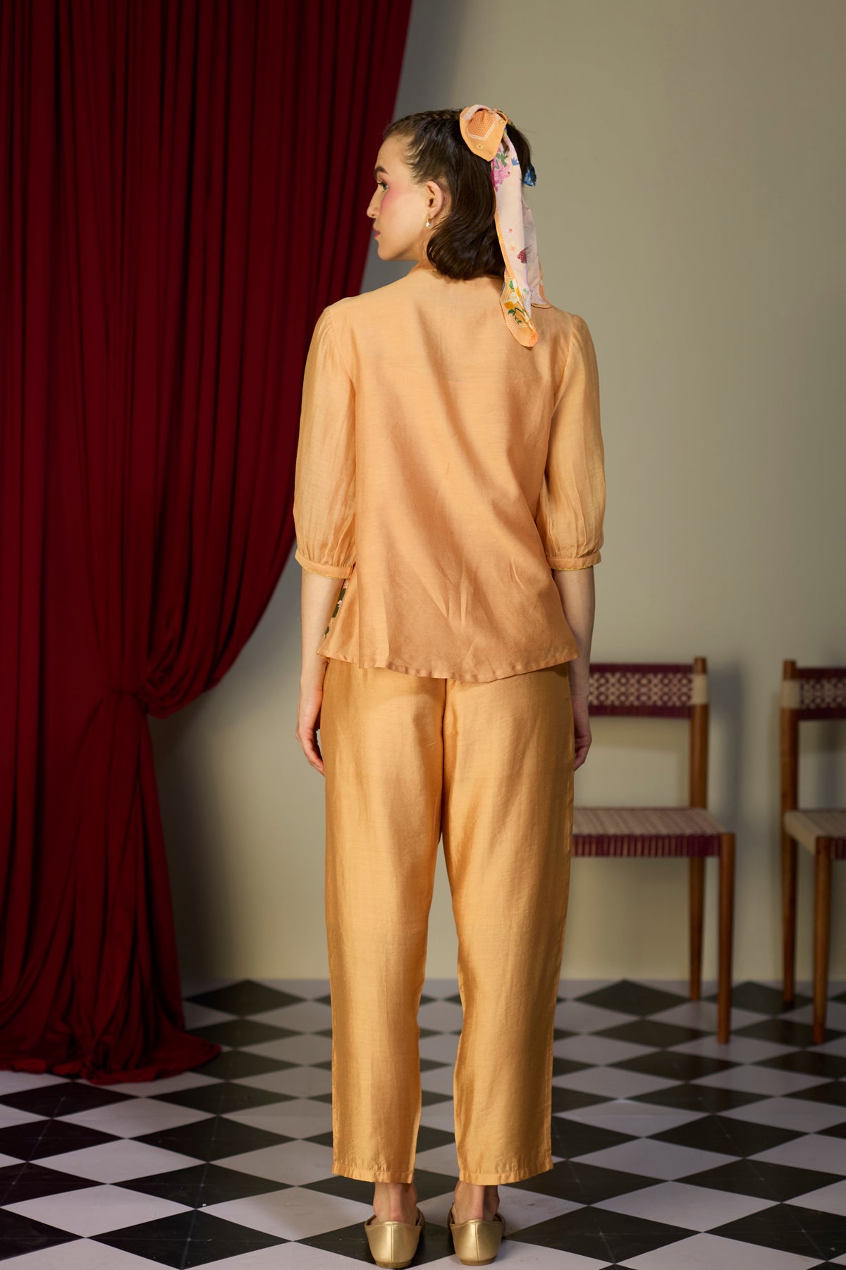 Soufflé Orange Beaded Top