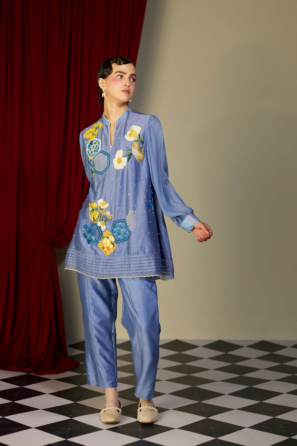 Periwinkle Blue Floral Top