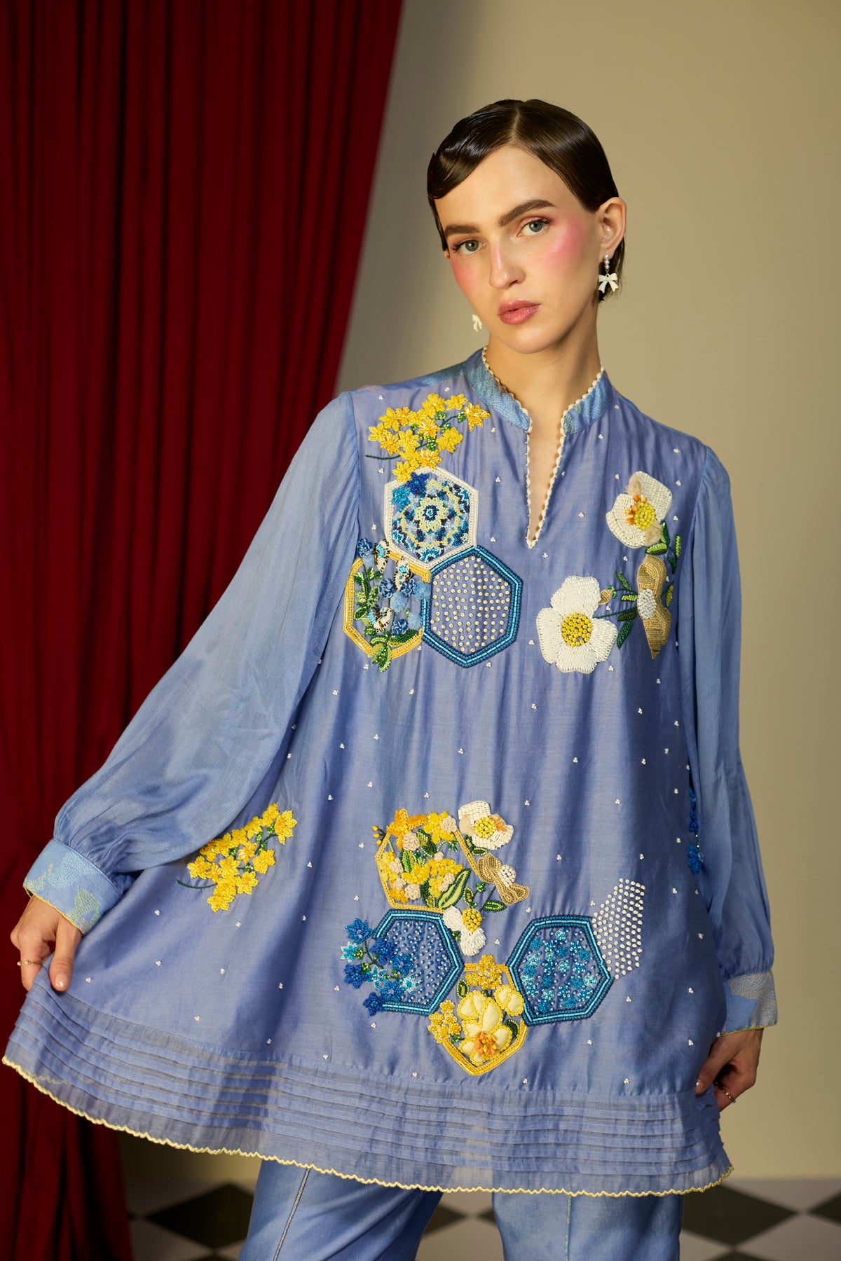 Periwinkle Blue Floral Top