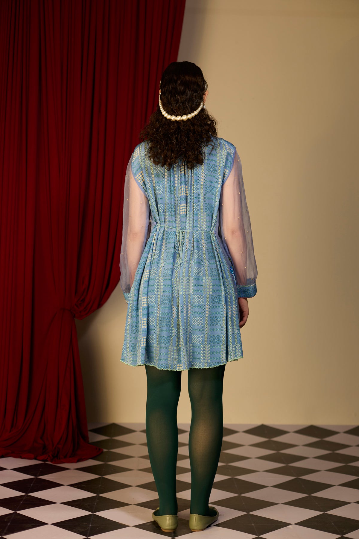 Periwinkle Blue Checkered Dress