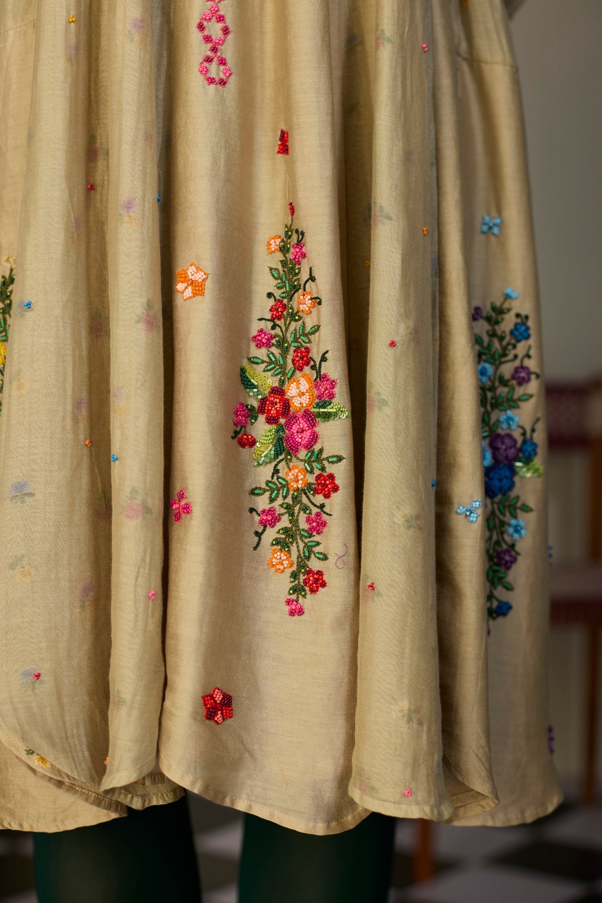 Heirloom Beige Scalloped Dress