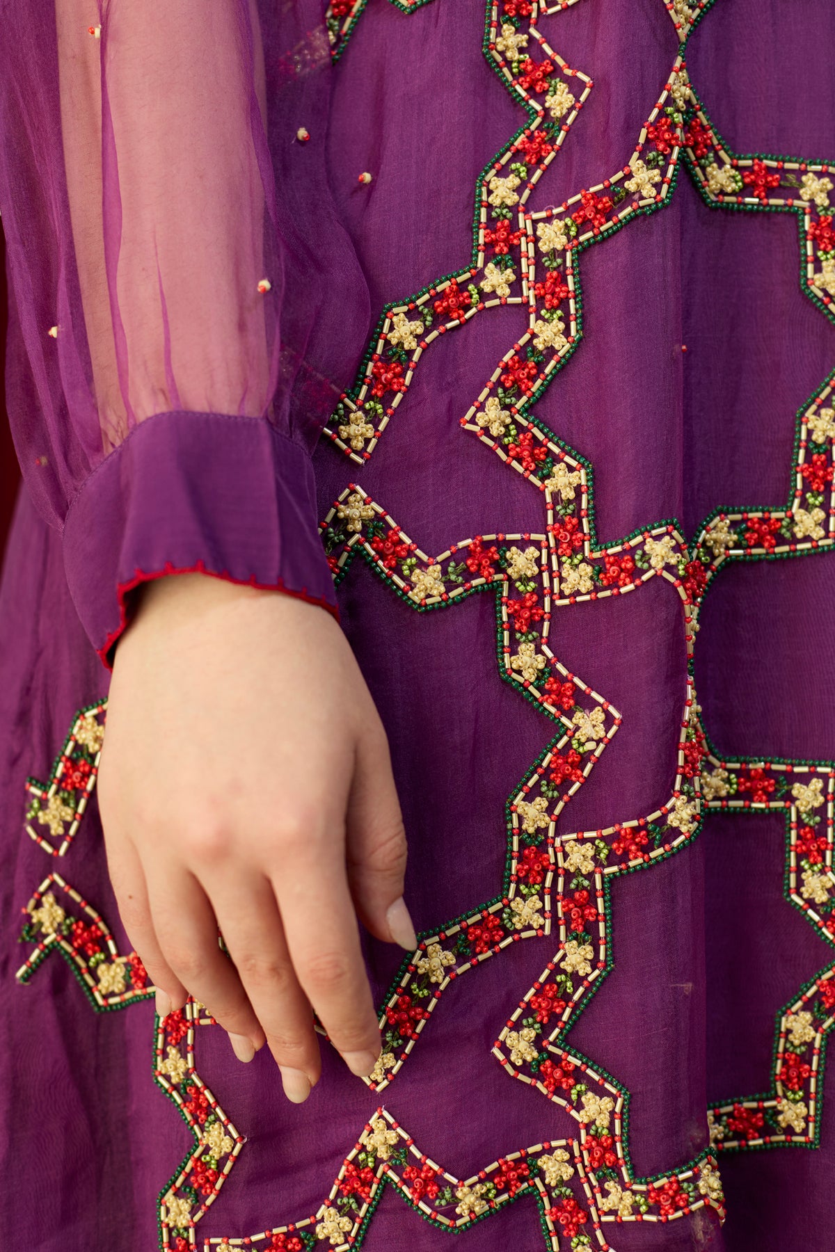 Regal Orchid Embroidered Dress