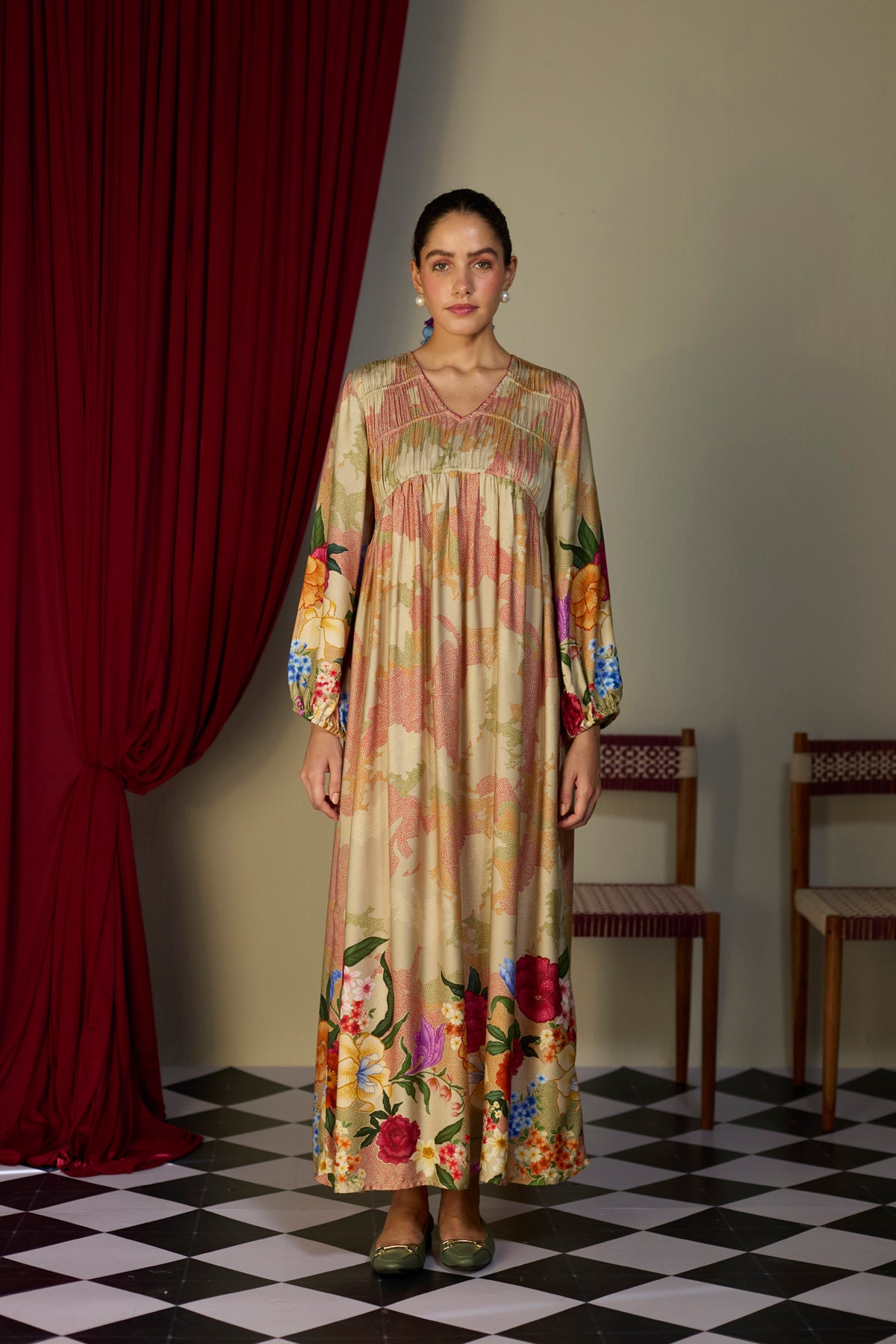 Heirloom Beige Printed Dress