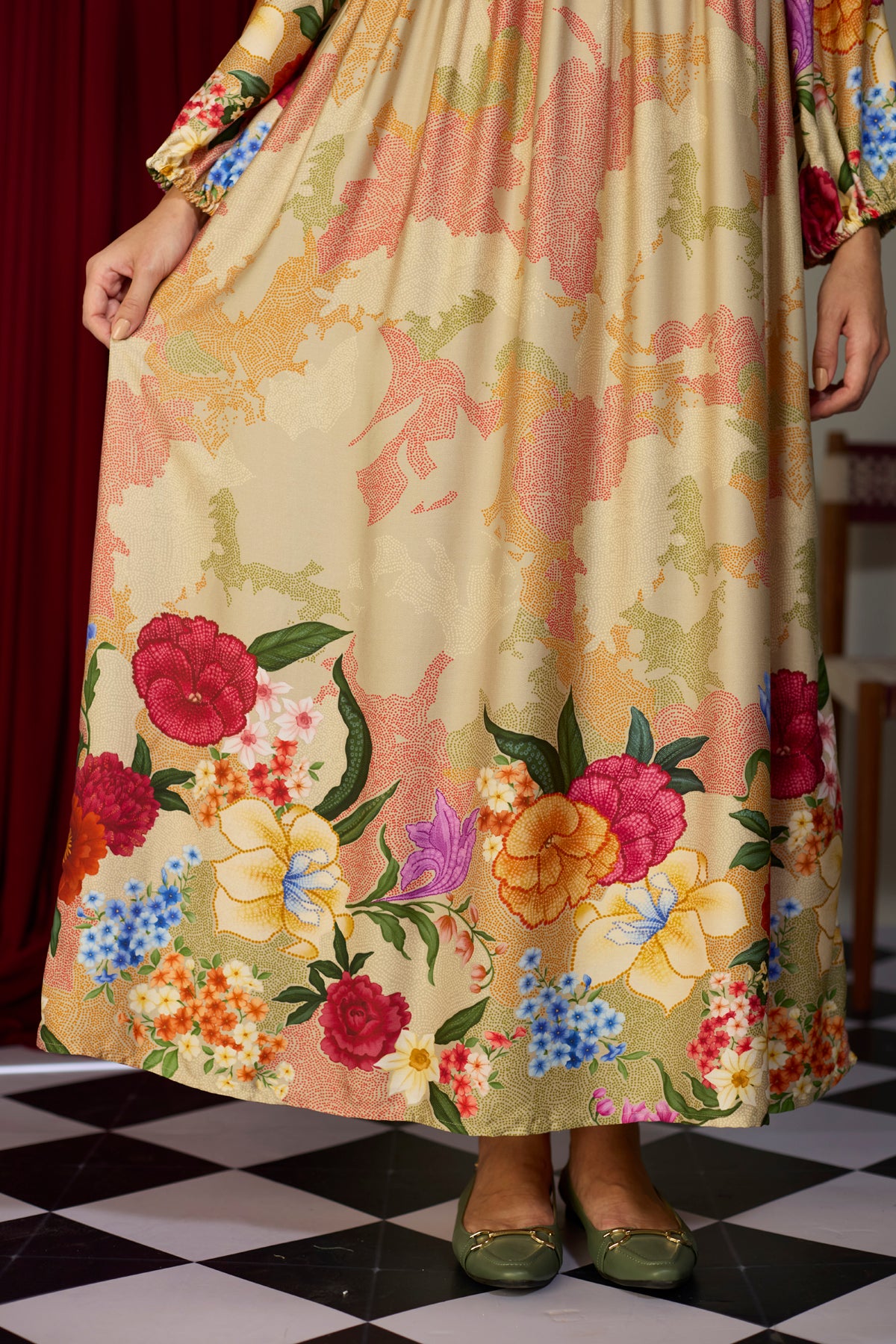 Heirloom Beige Printed Dress