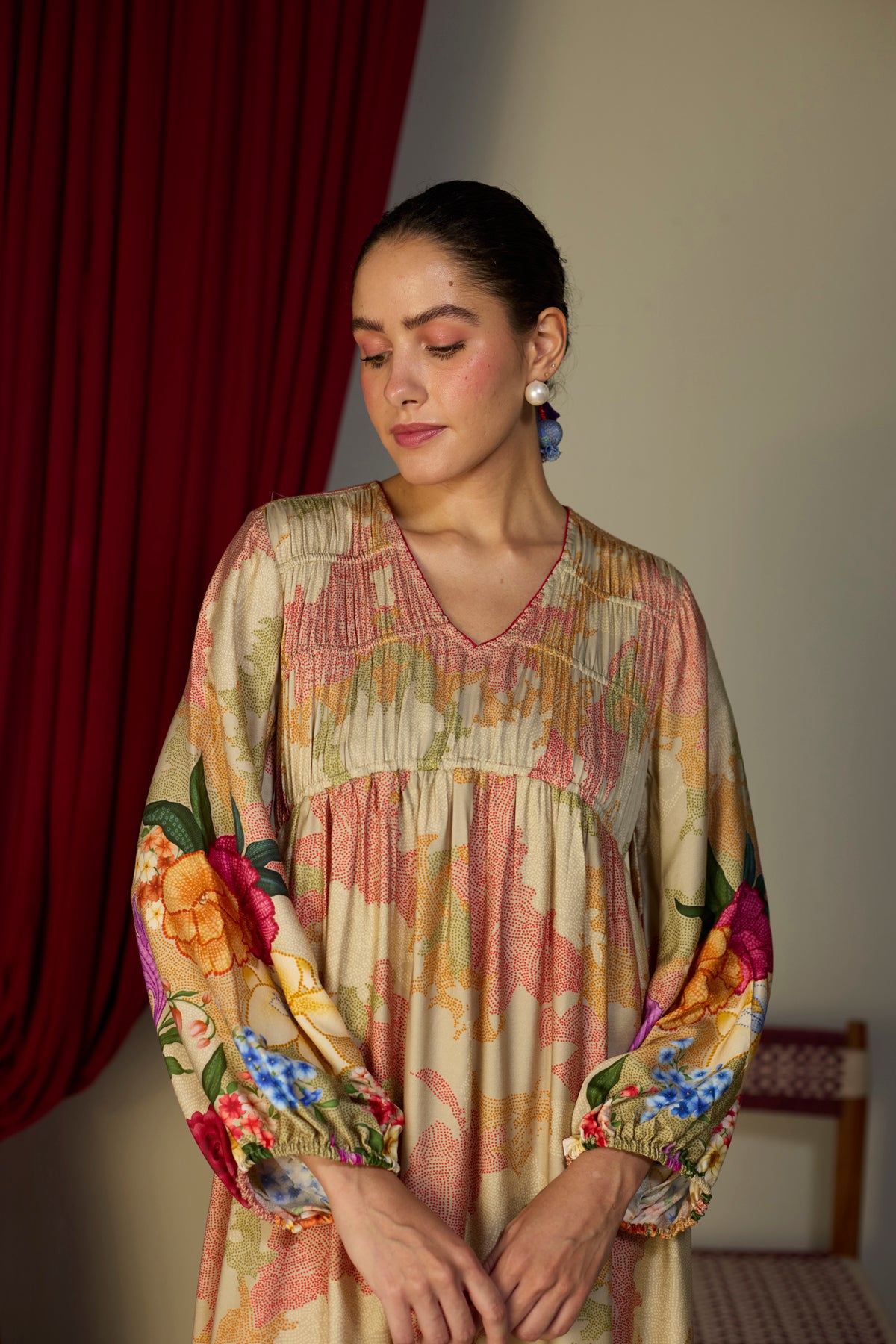 Heirloom Beige Printed Dress