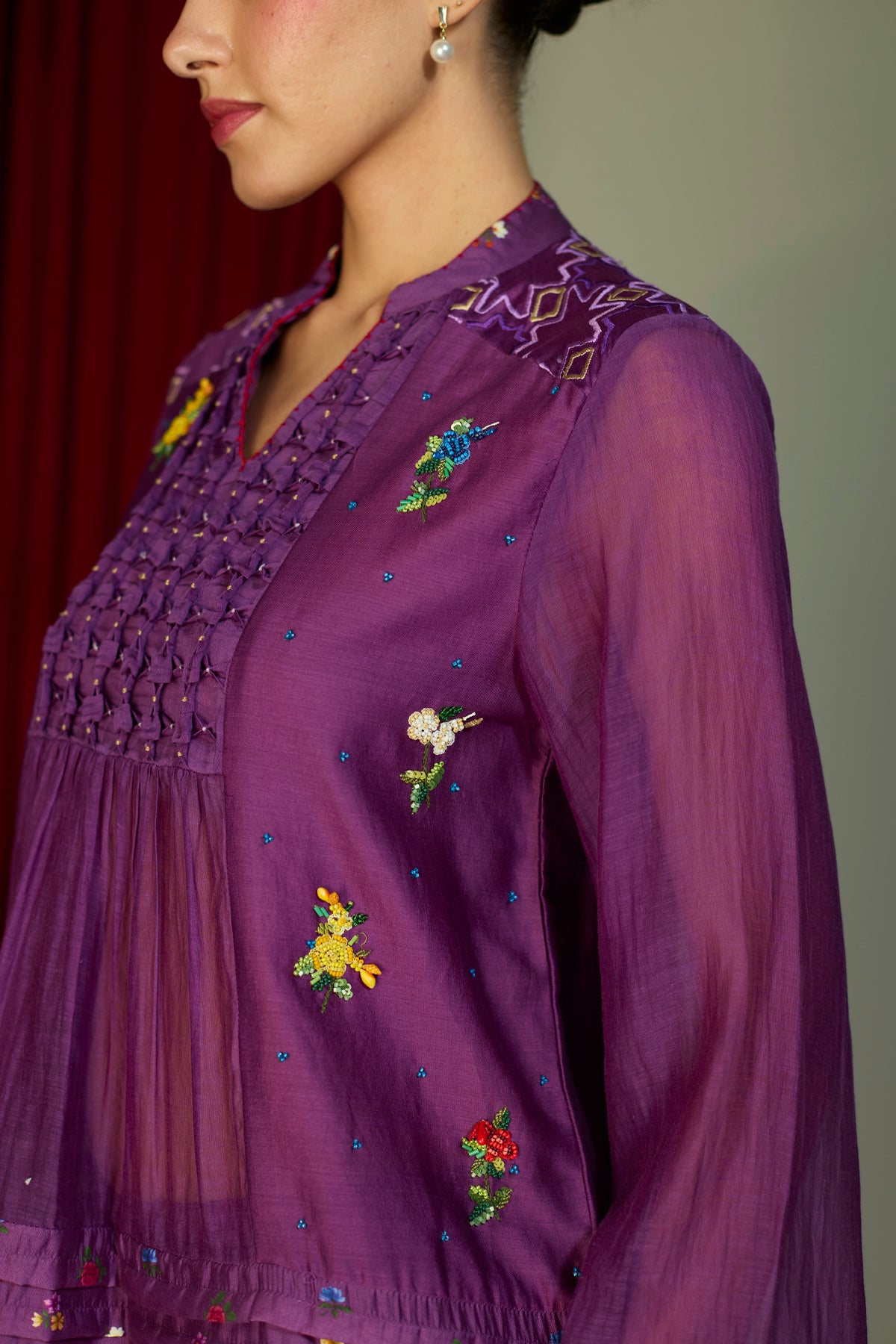 Regal Orchid Smocked Top