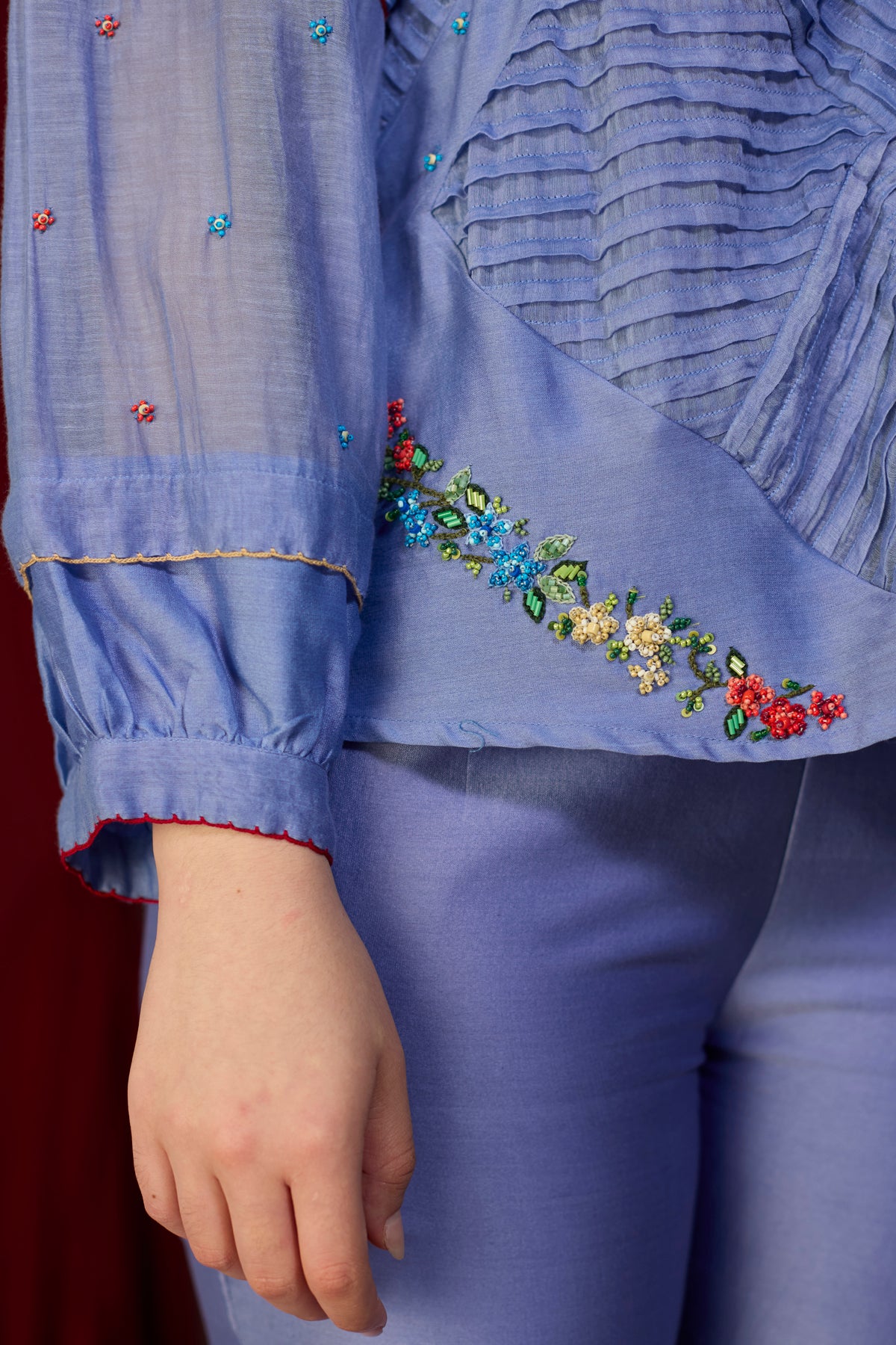 Periwinkle Blue Smocked Top