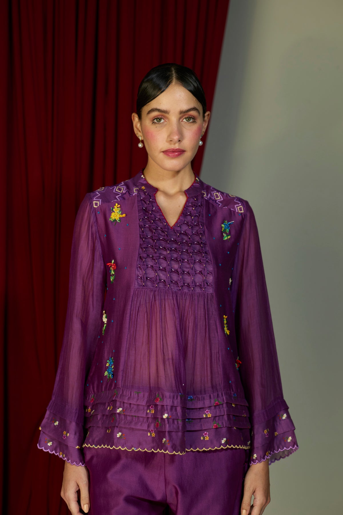 Regal Orchid Smocked Top