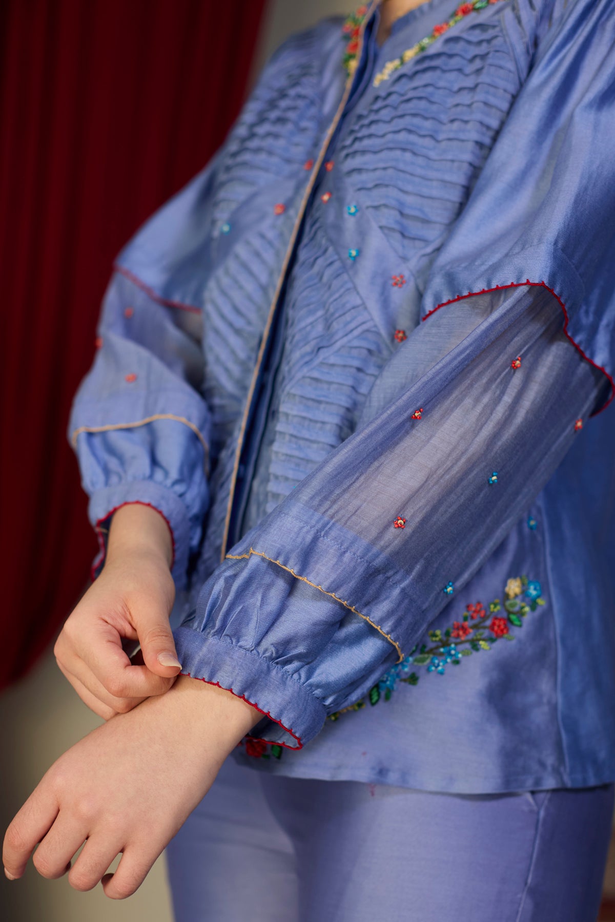 Periwinkle Blue Smocked Top