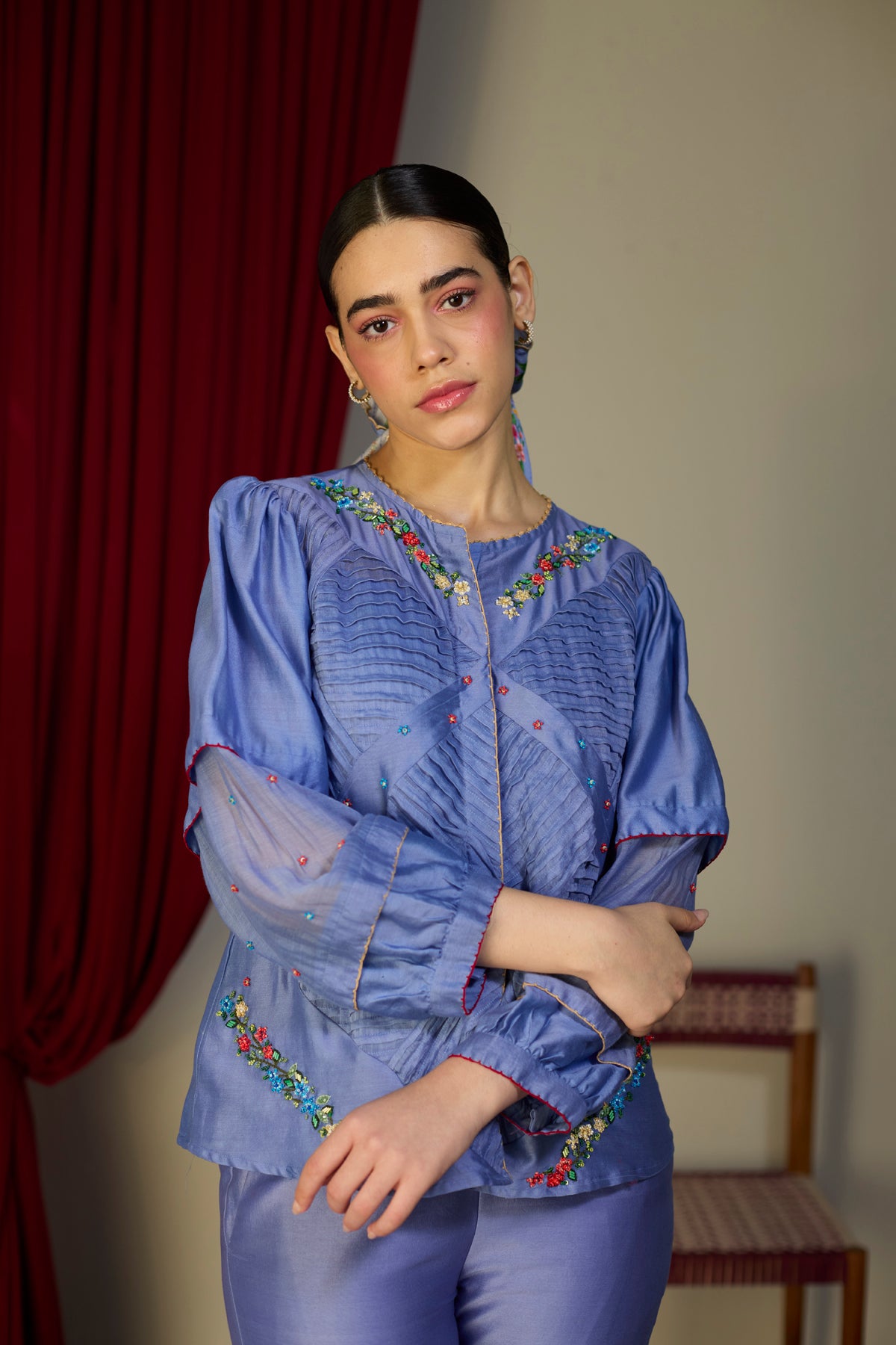 Periwinkle Blue Smocked Top