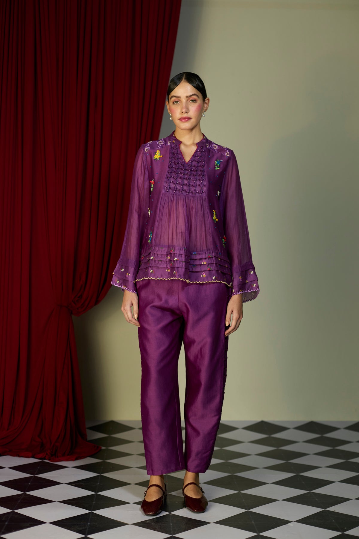 Regal Orchid Smocked Top