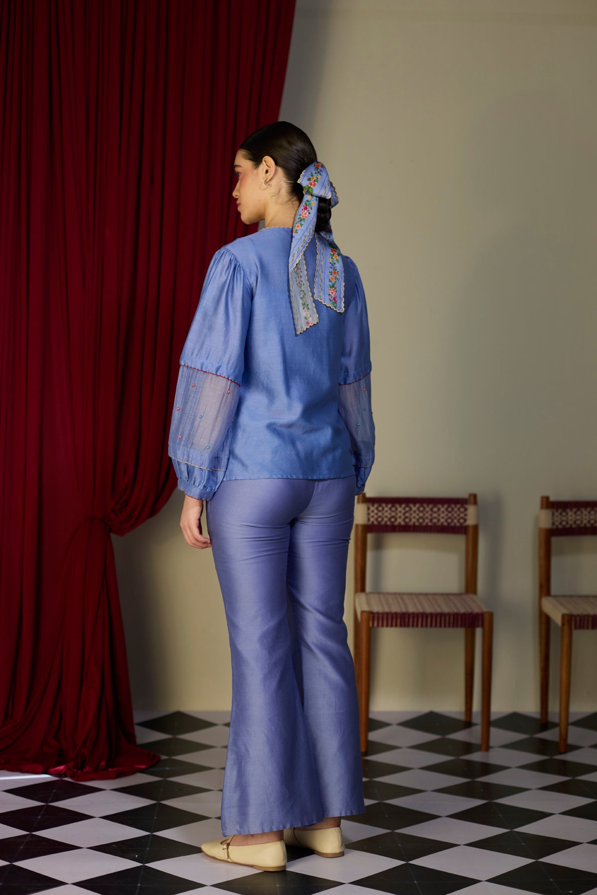 Periwinkle Blue Smocked Top