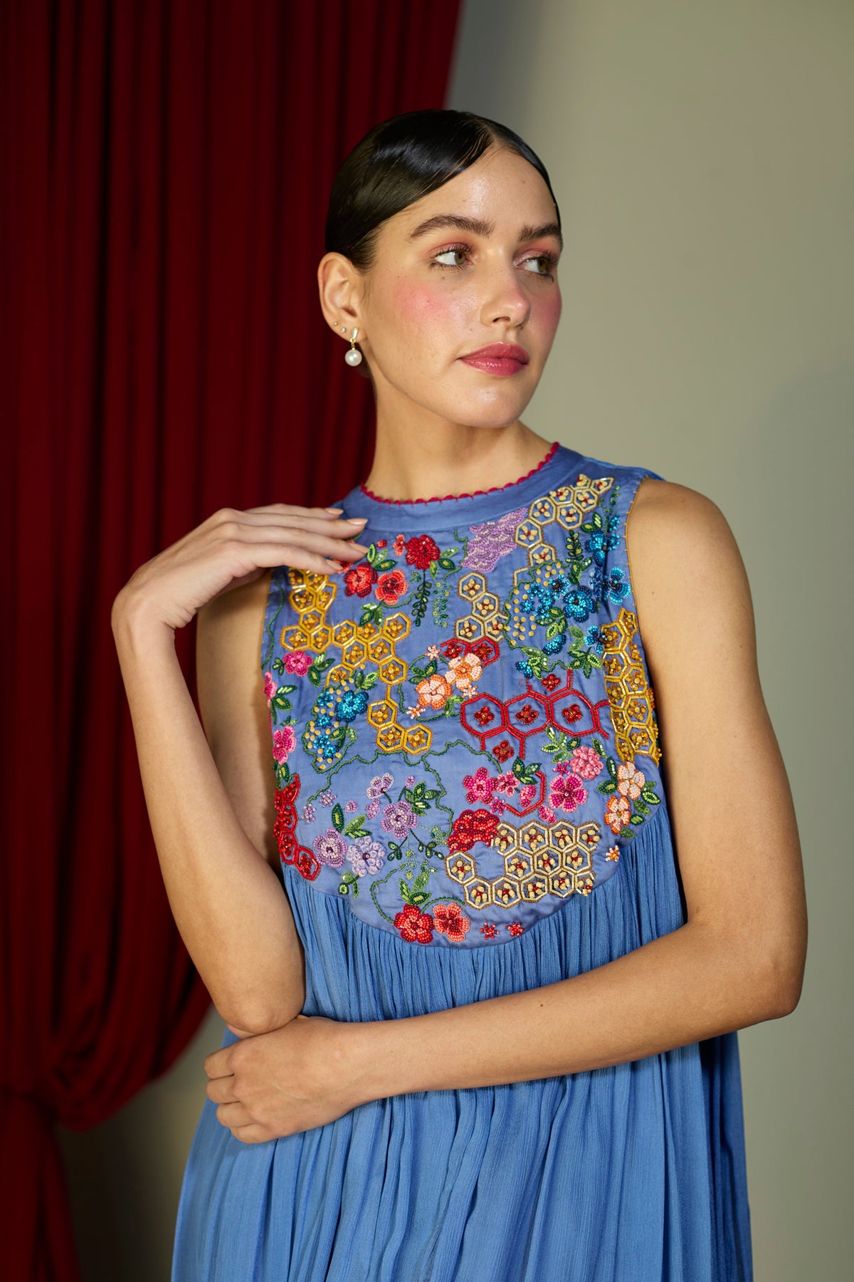 Periwinkle Blue Beaded Dress