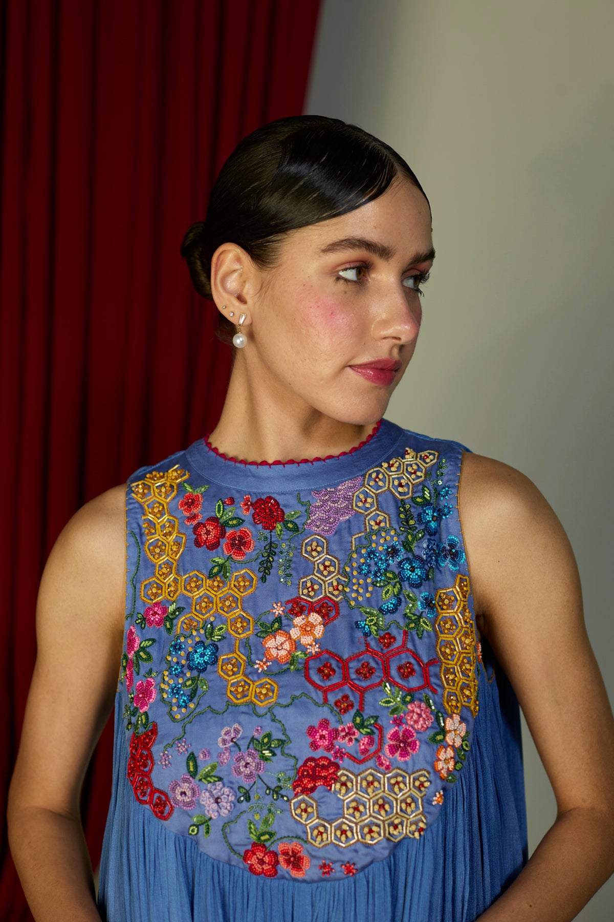 Periwinkle Blue Beaded Dress