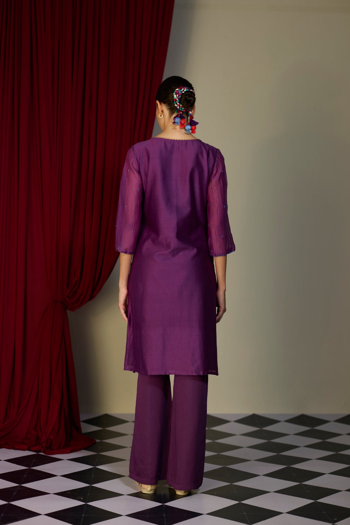 Regal Orchid  Floral Kurta