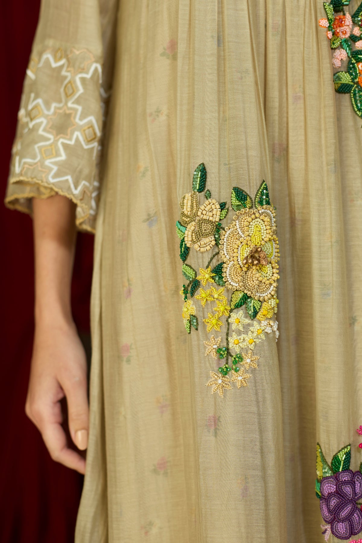 Heirloom Beige Smocked Dress