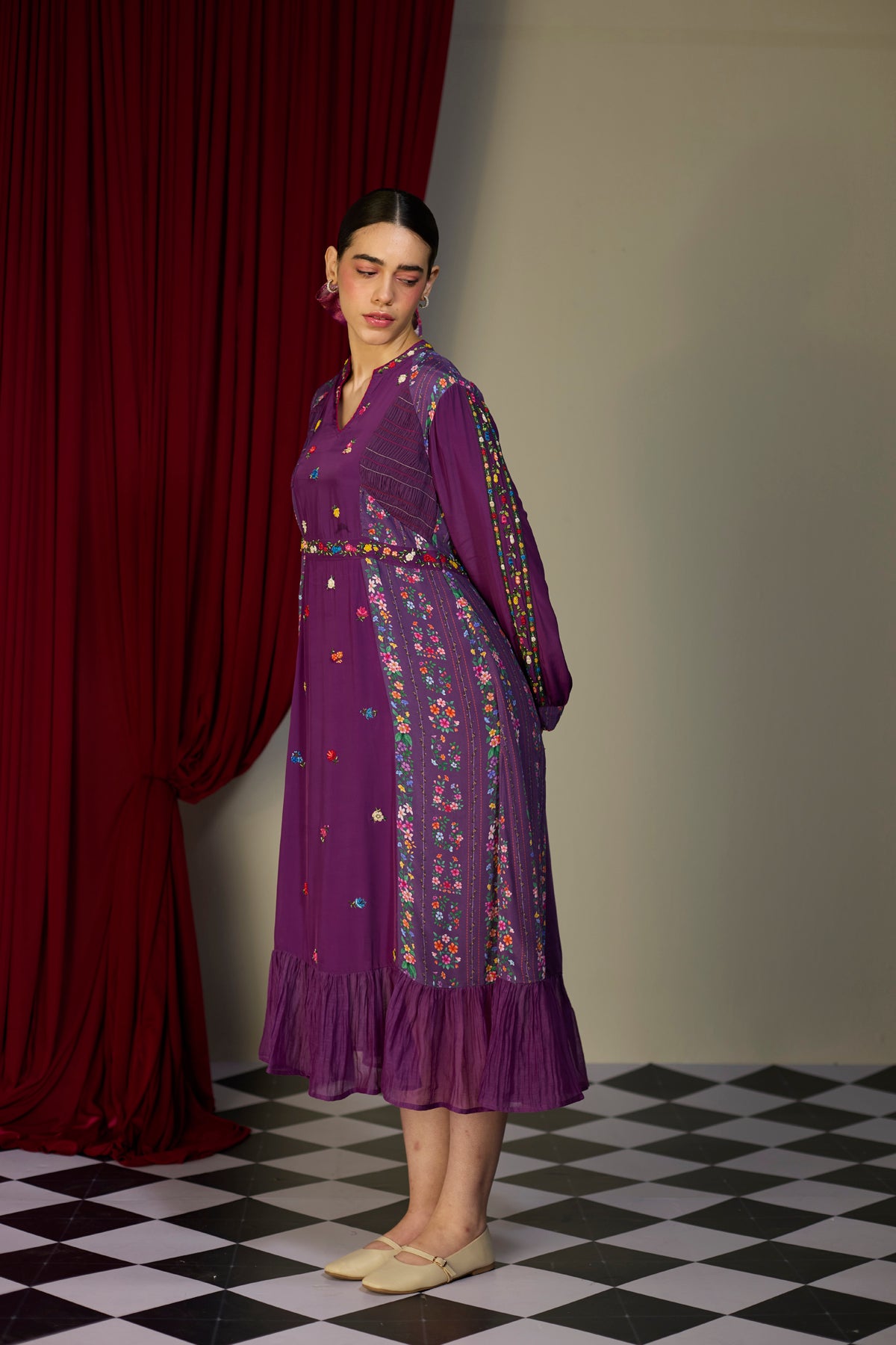 Regal Orchid Panelled Dress