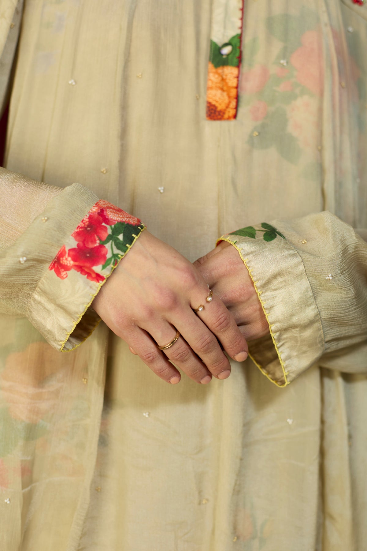Heirloom Beige Beaded Dress