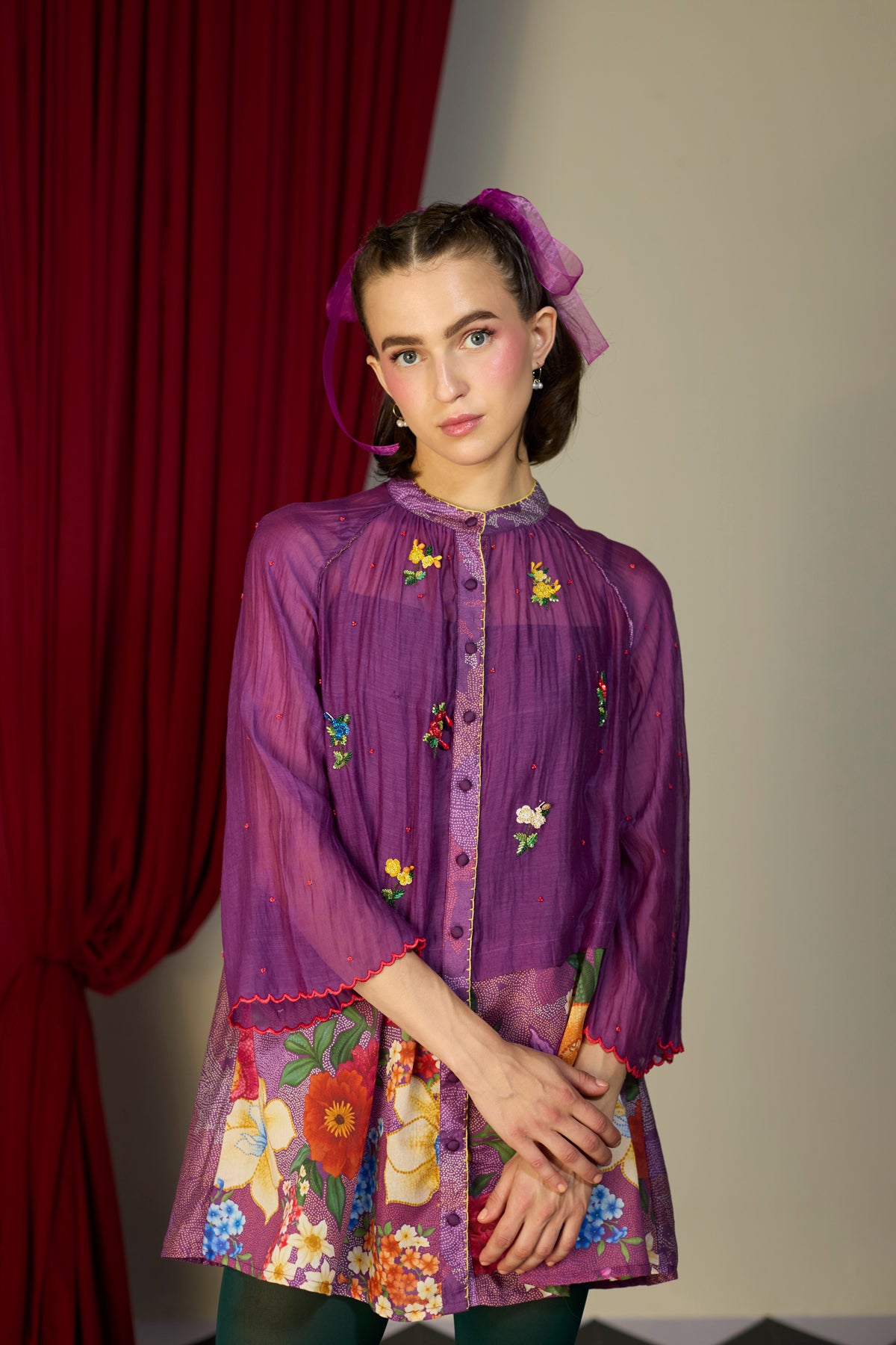 Regal Orchid Floral Tunic