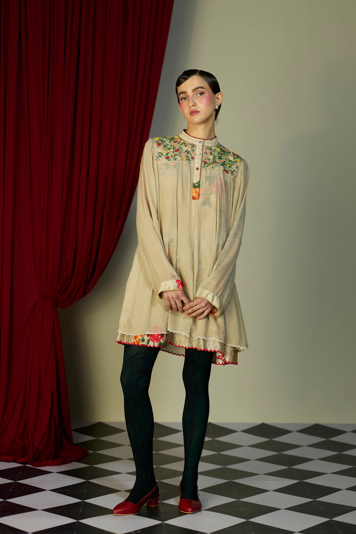 Heirloom Beige Beaded Dress