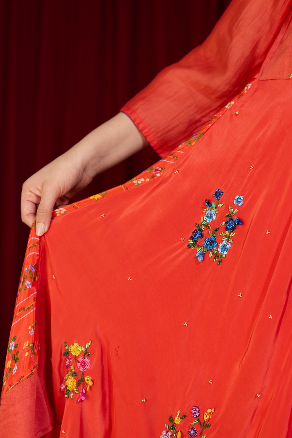 Scarlet Red Floral Dress