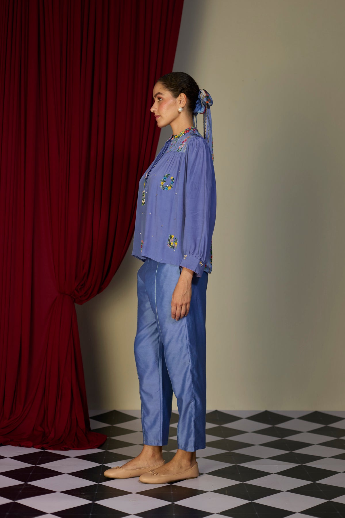 Periwinkle Blue Floral Top