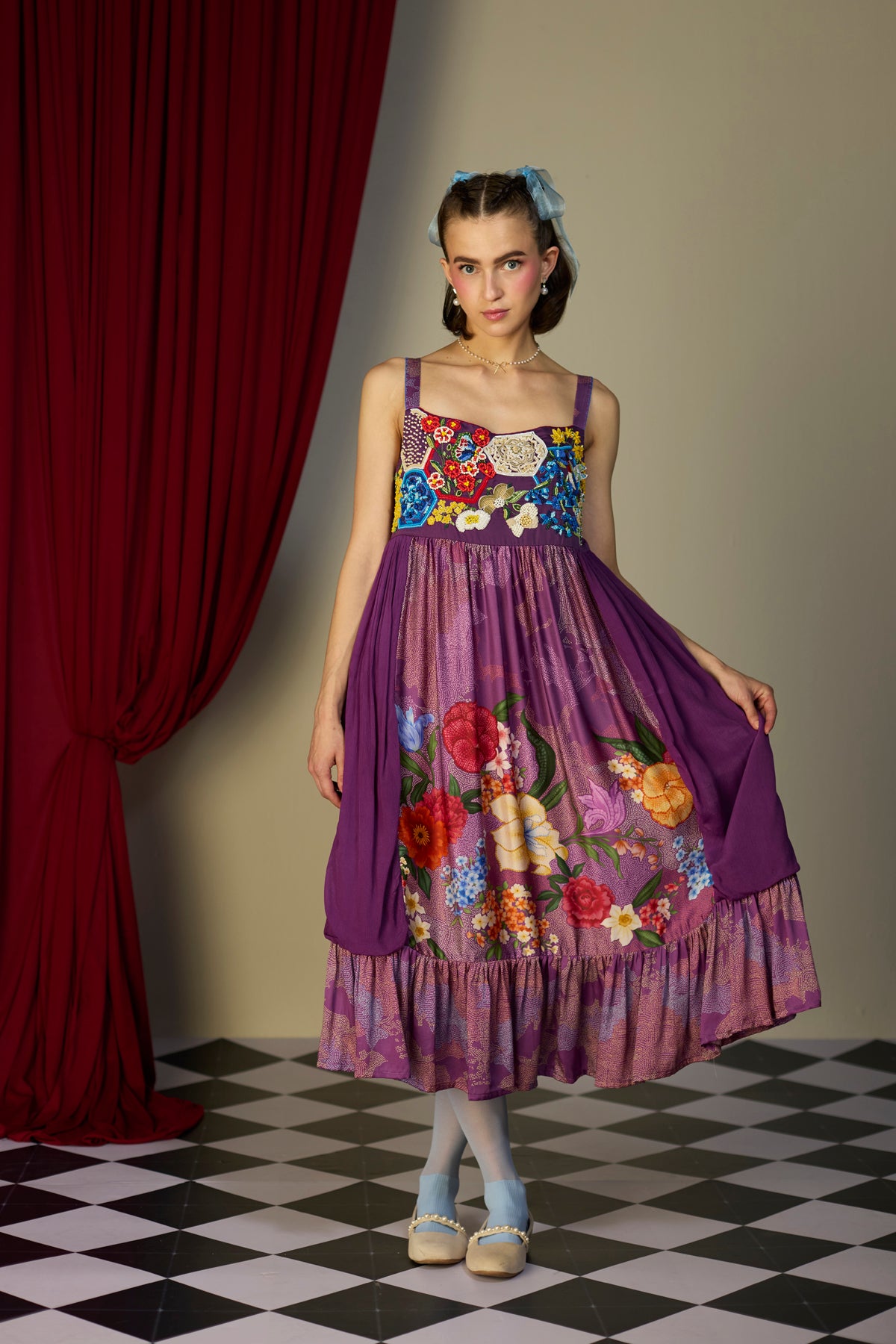 Regal Orchid Floral Dress