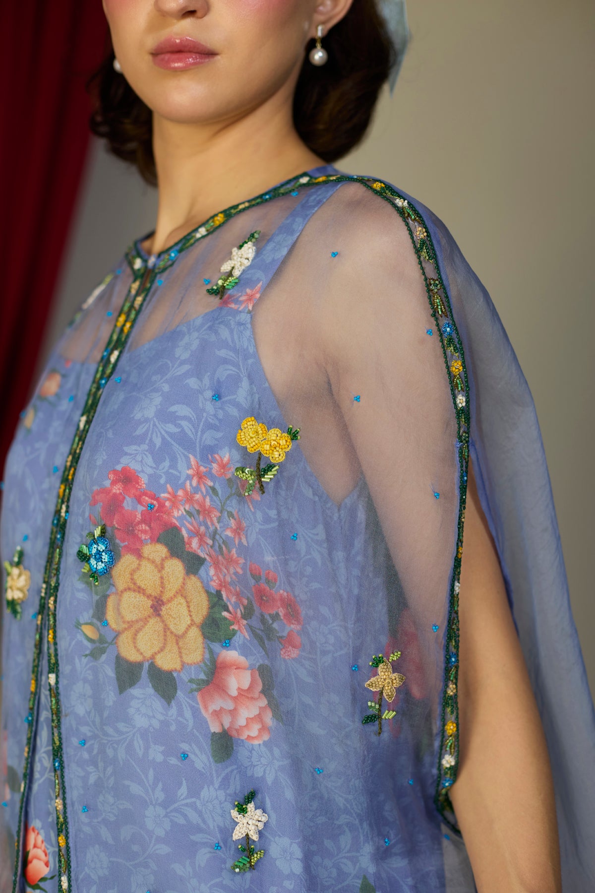 Periwinkle Blue Sheer Top