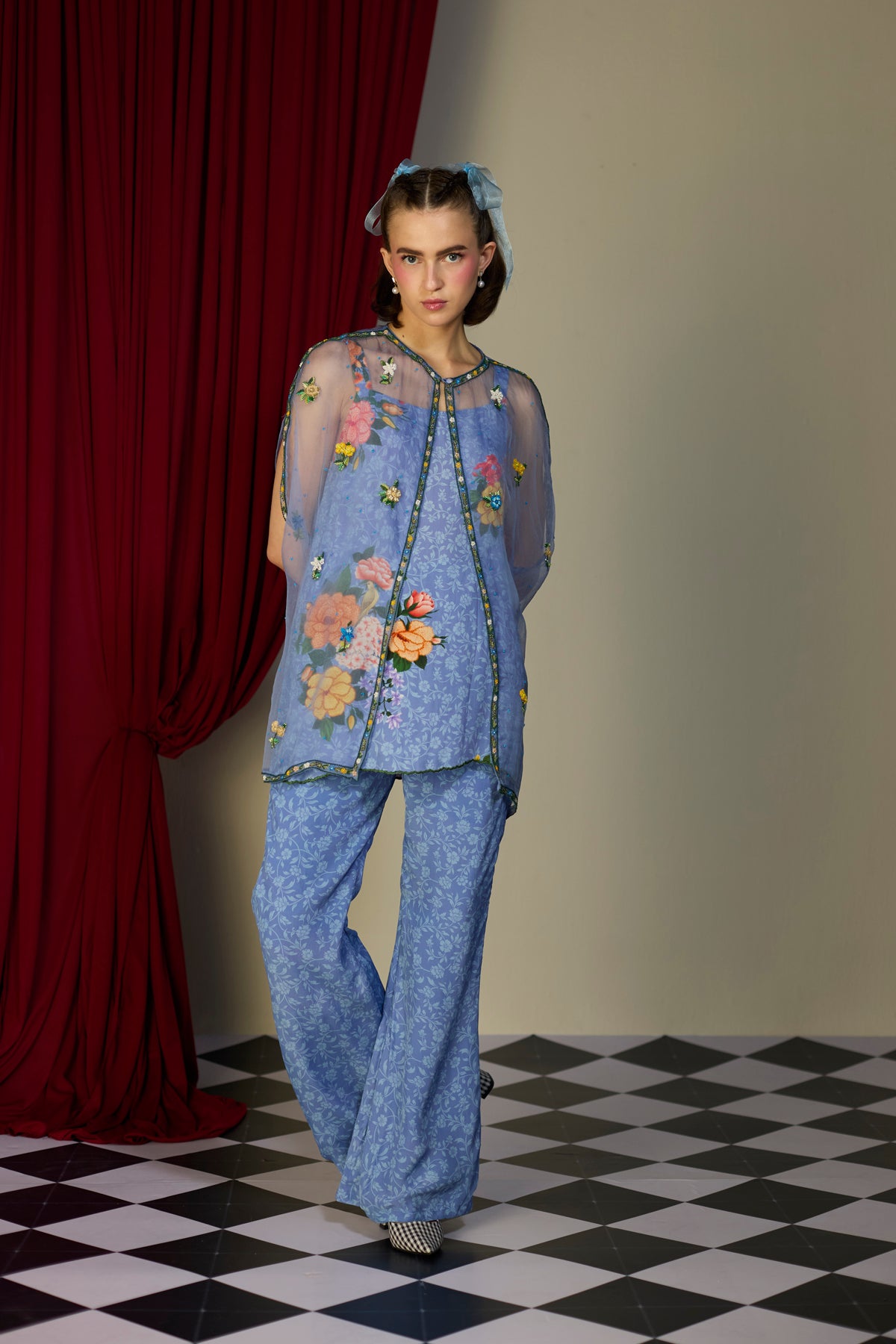 Periwinkle Blue Sheer Top