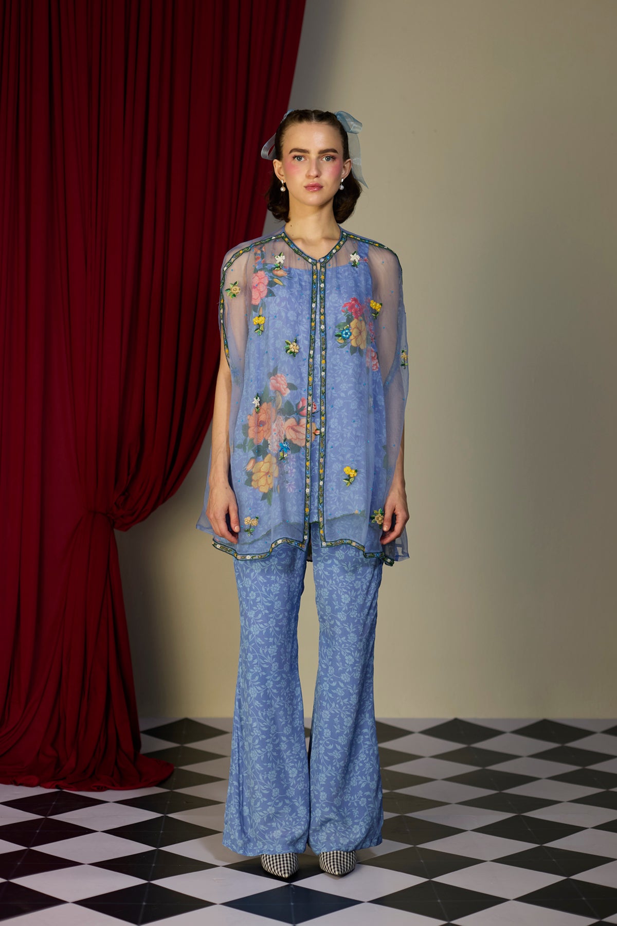 Periwinkle Blue Sheer Top