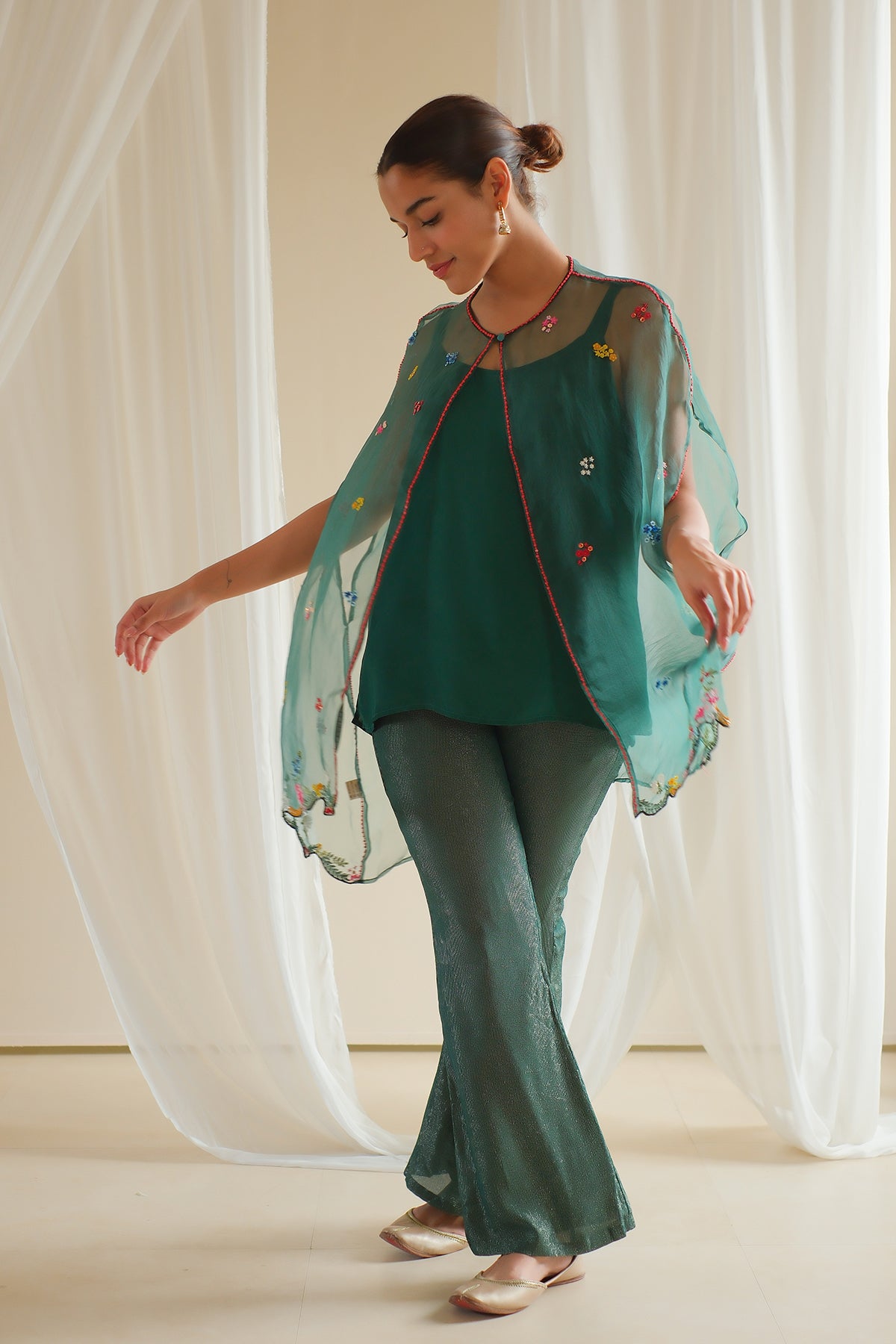 Jade Sheer Organza Co-ord Set