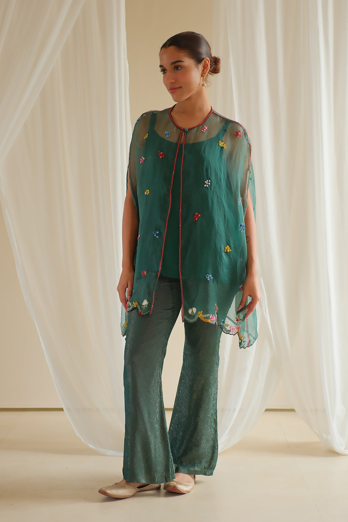 Jade Sheer Organza Co-ord Set