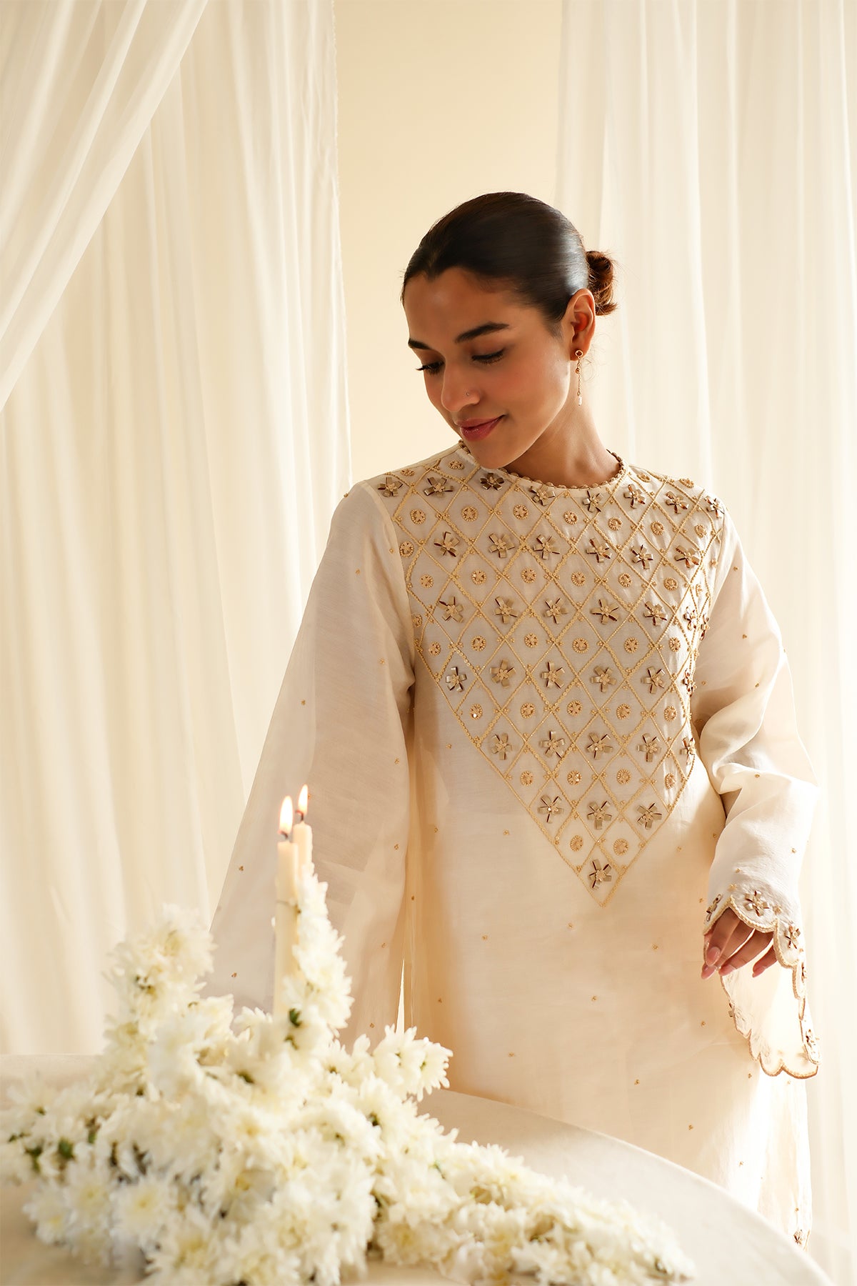 Pearl Embroidered Kurta Set