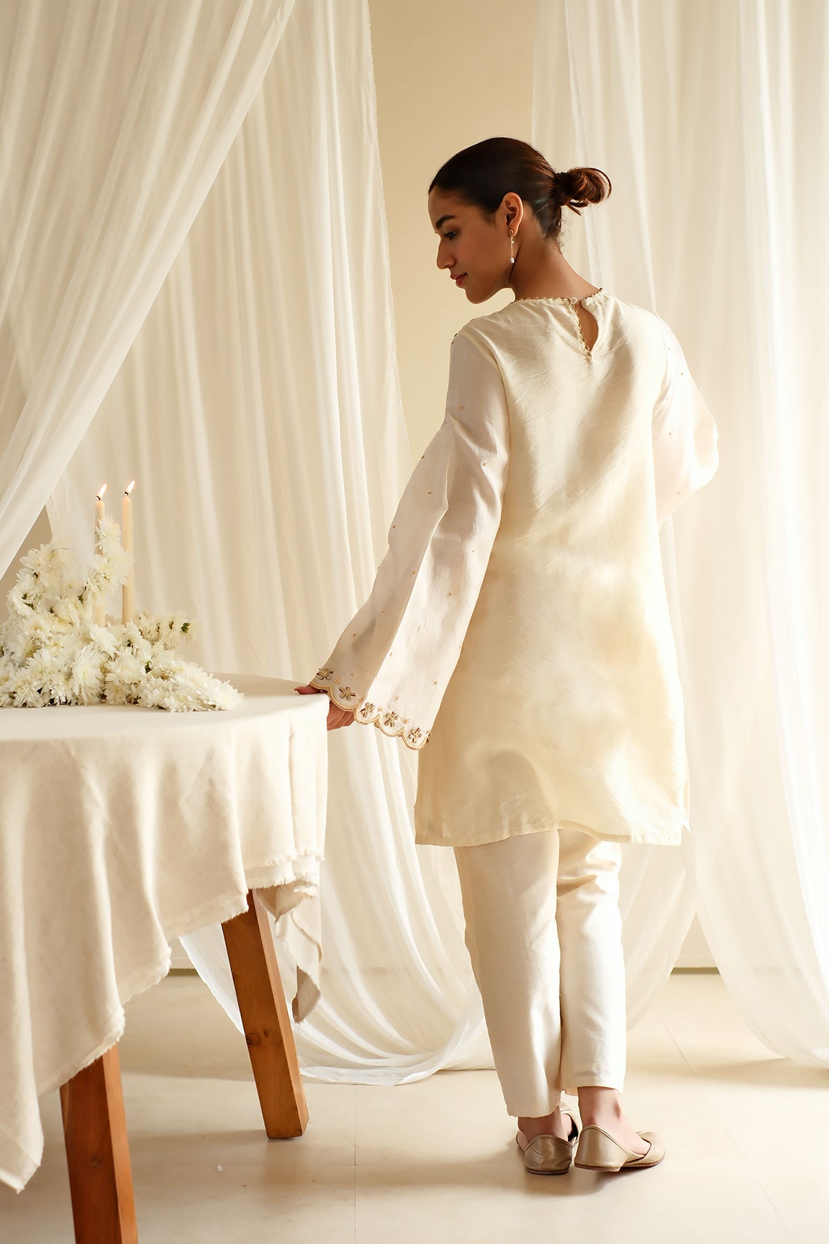 Pearl Embroidered Kurta Set