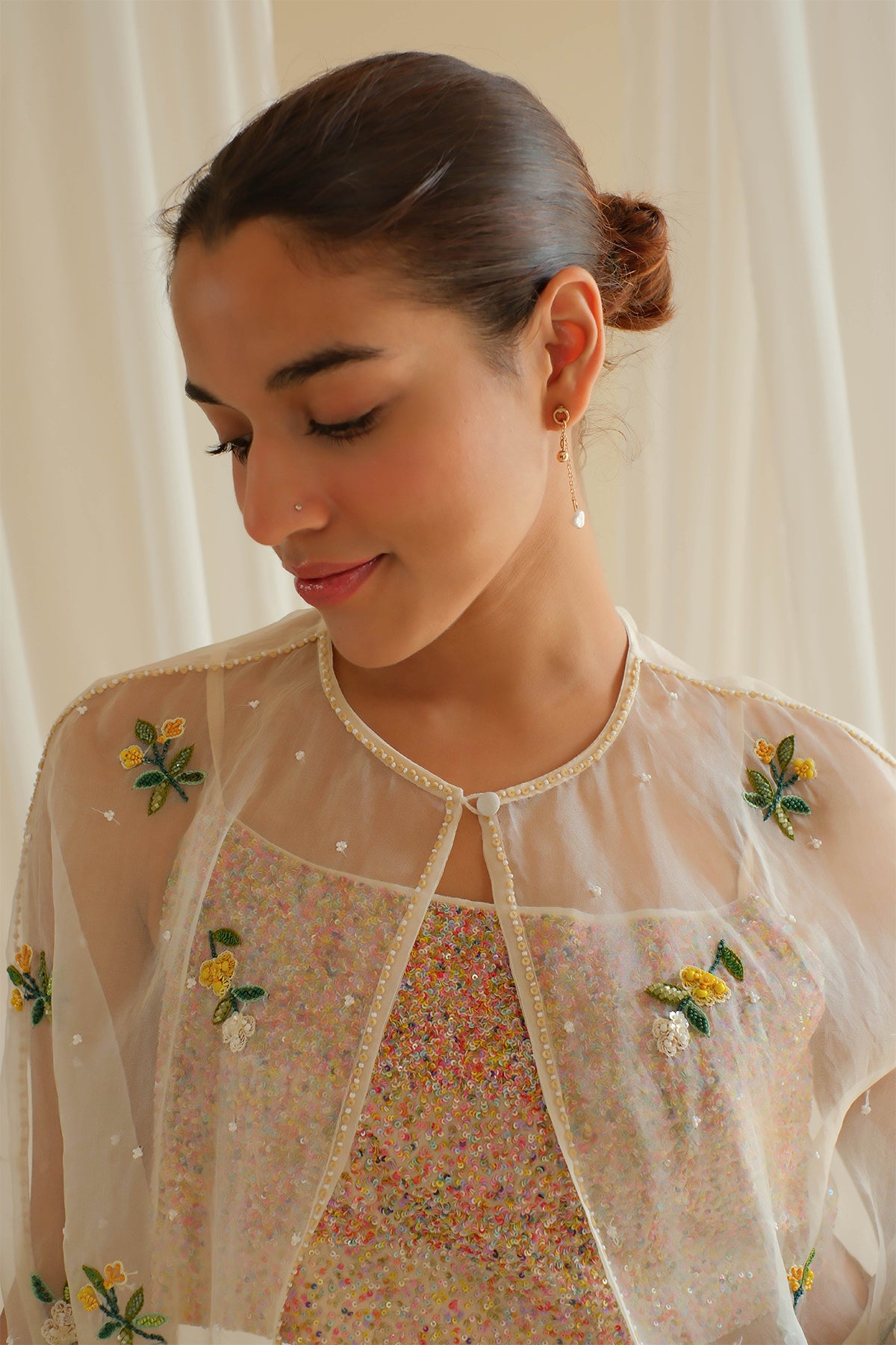 Pearl Sheer Organza Lehenga Set