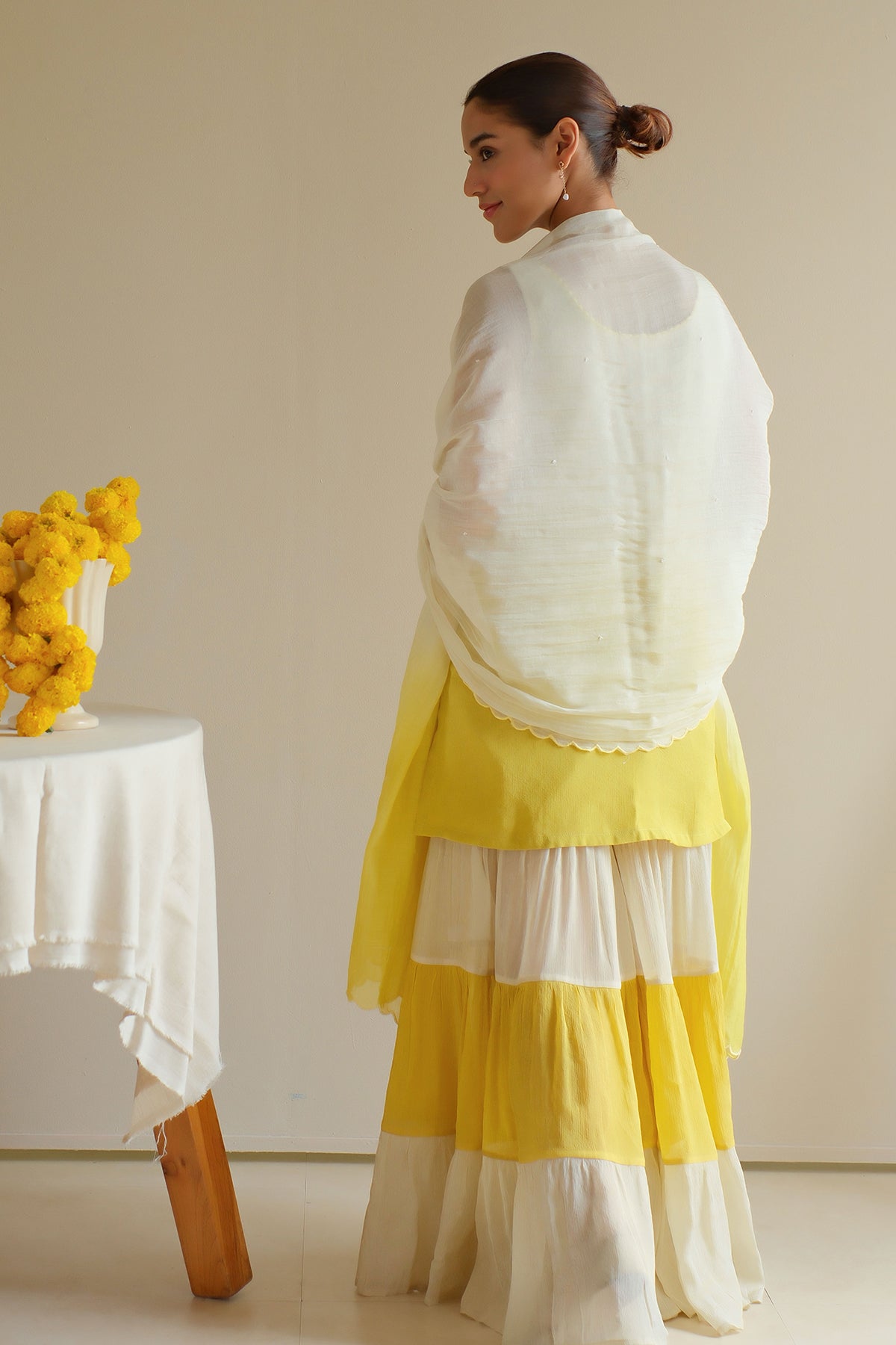 Amber Beaded Sharara Set