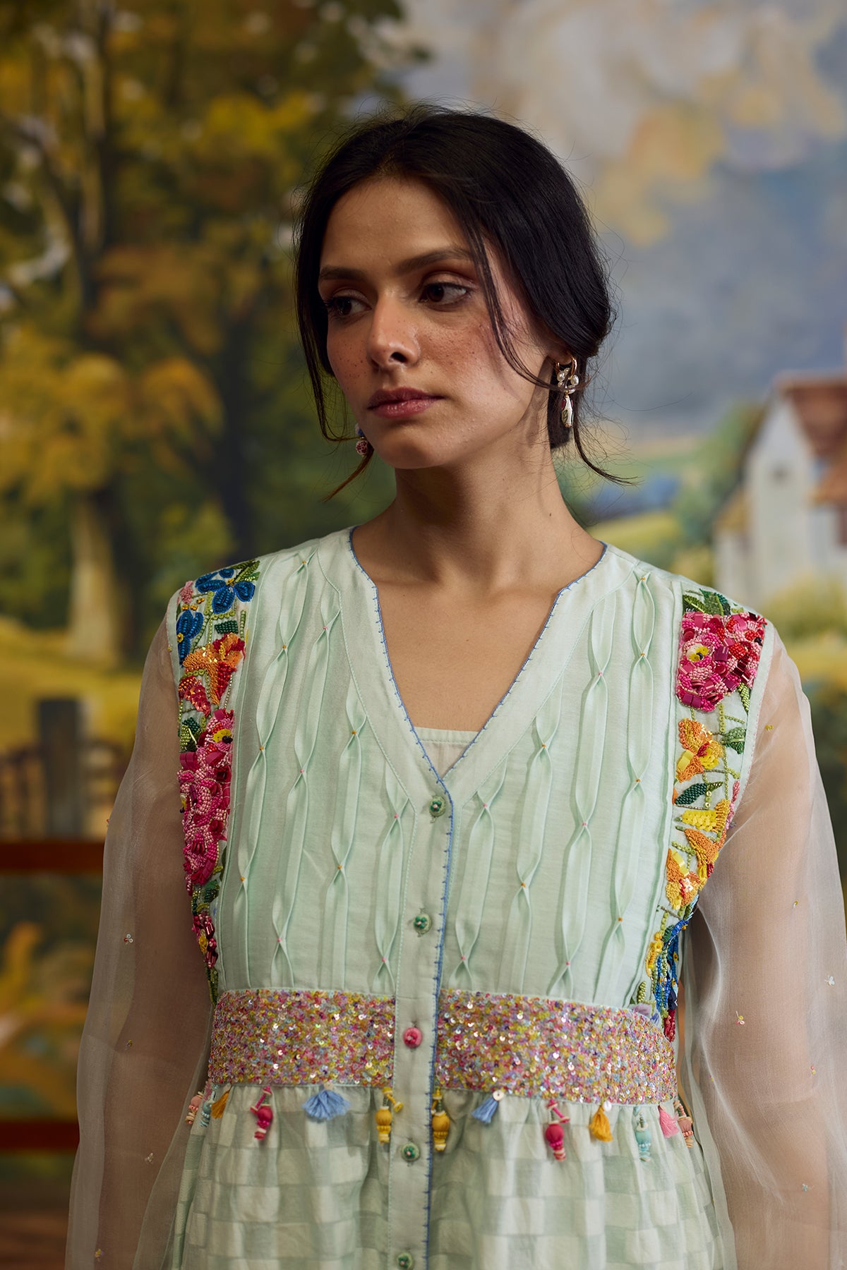 Meadow Floral Checkered Dress