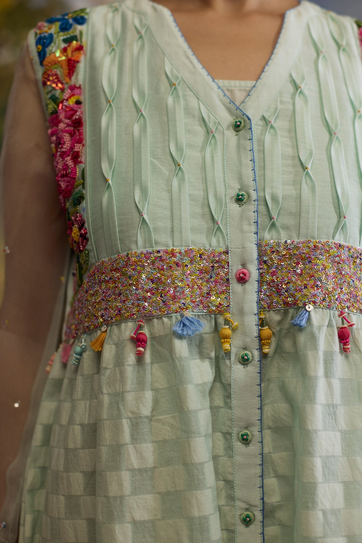 Meadow Floral Checkered Dress