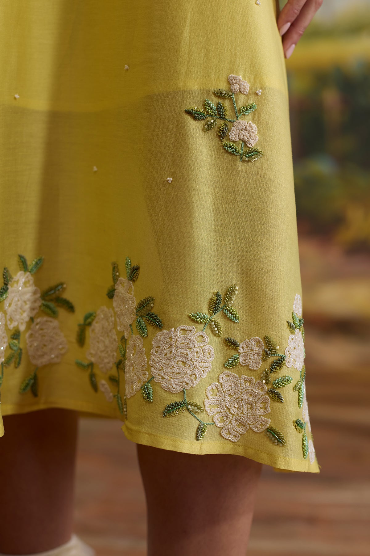Sunray Floral Beaded Dress