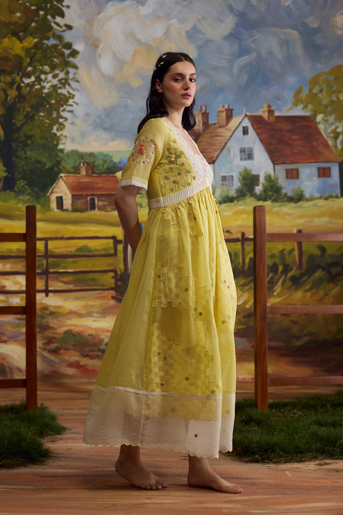 Sunray Checkered Beaded Dress