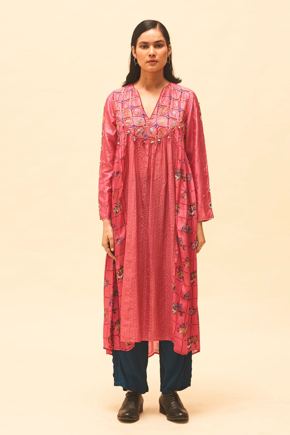 Fuchsia Gathered Kurta
