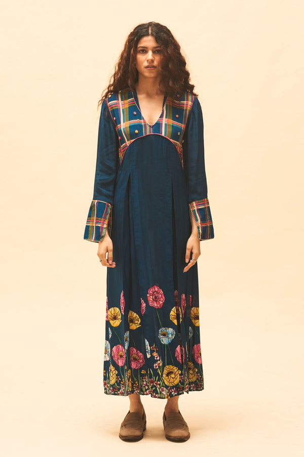 Indigo Floral Maxi Dress