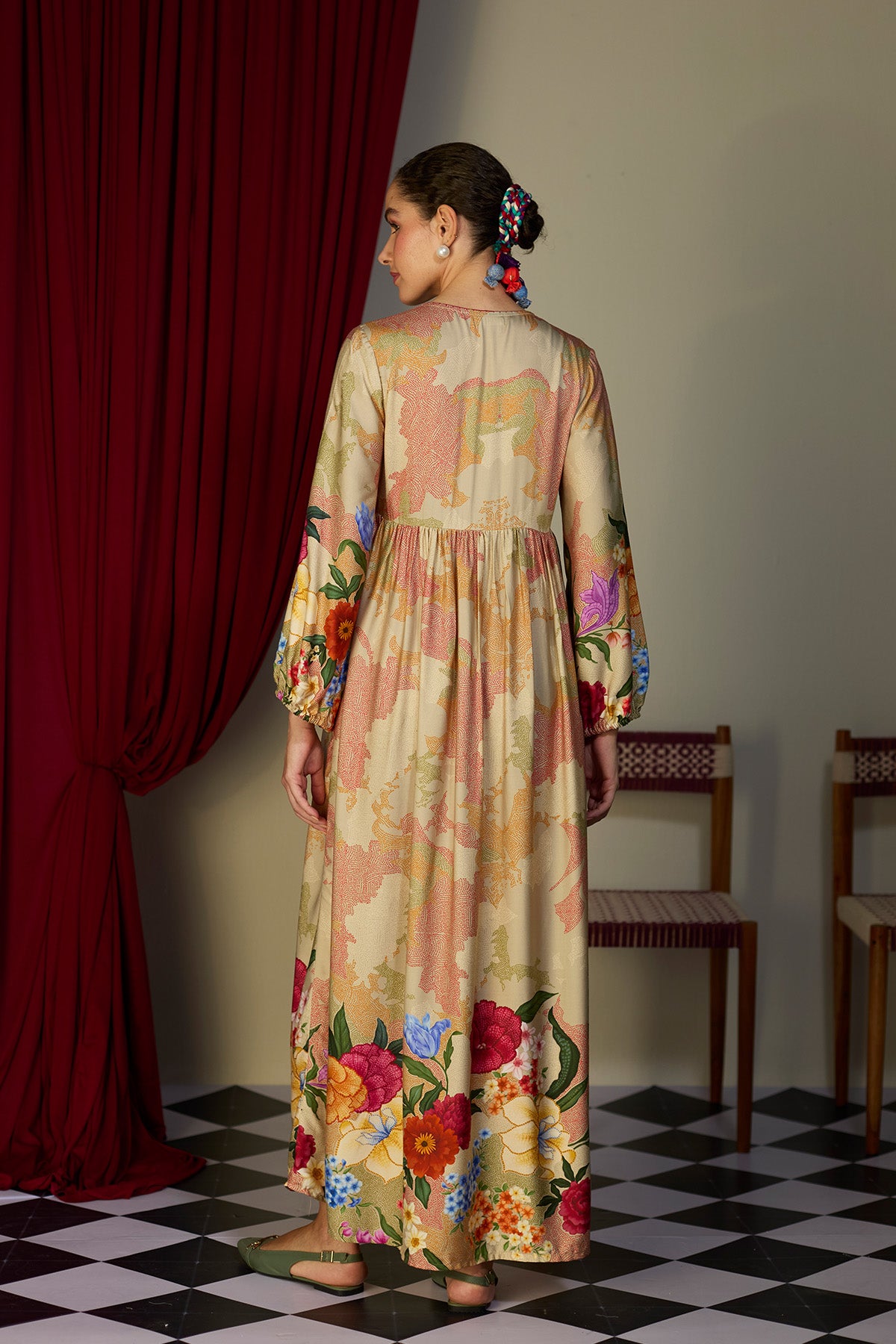 Heirloom Beige Printed Dress