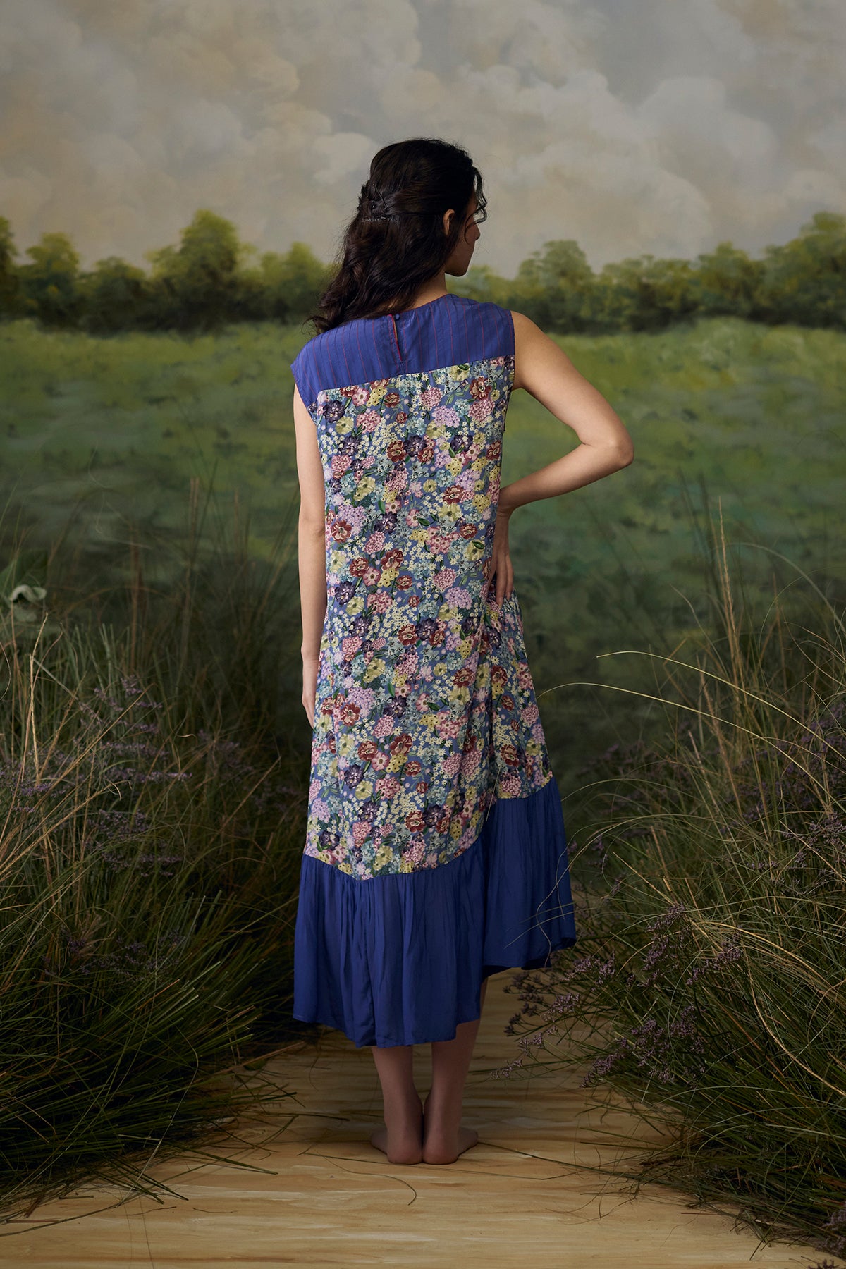 Mystic blue floral dress
